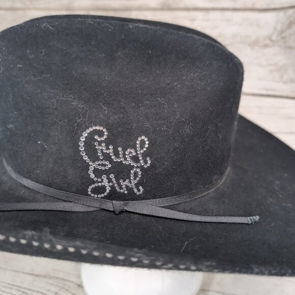 Cruel Girl Rhinestone Black Western Cowboy Cowgirl Hat Long Oval Medium main image 8
